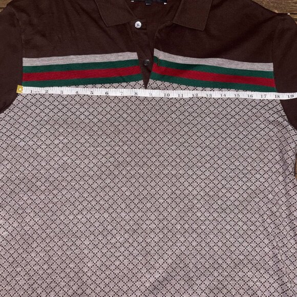 FREE SHIPPING Gucci Piquet Monogram Polo Style Shirt - Picture 9 of 10